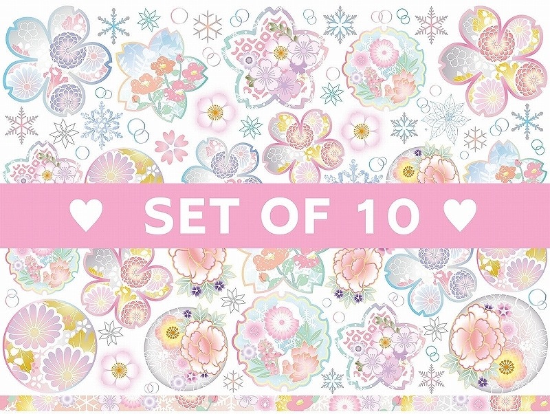 【10枚SET】和柄雪中花 (1枚あたり1300円)A4