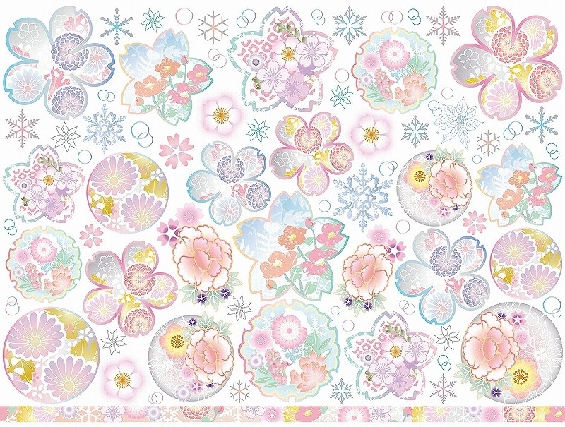 【10枚SET】和柄雪中花 (1枚あたり1300円)A4