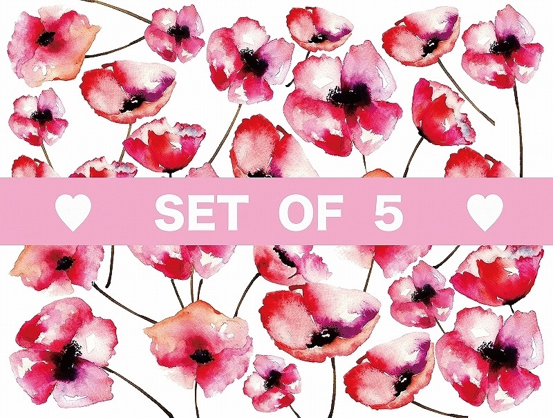 【5枚SET】 ポピー  (1枚あたり1500円)A4