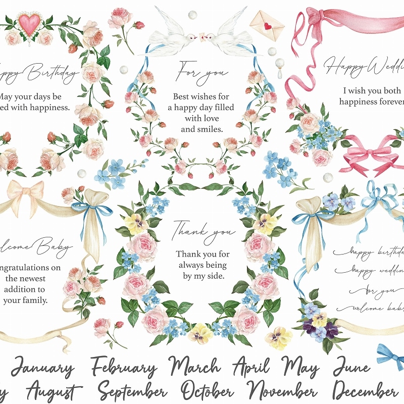 【5枚SET】フラワービッグフレーム(1枚あたり1500円)A4