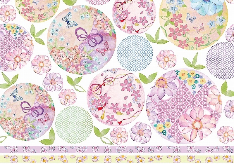 【5枚SET】和柄花蝶々(1枚あたり1500円)A4