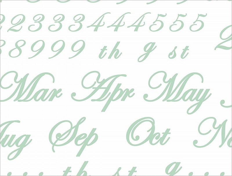 イニシャル アルファベット ダスティーグリーンA3