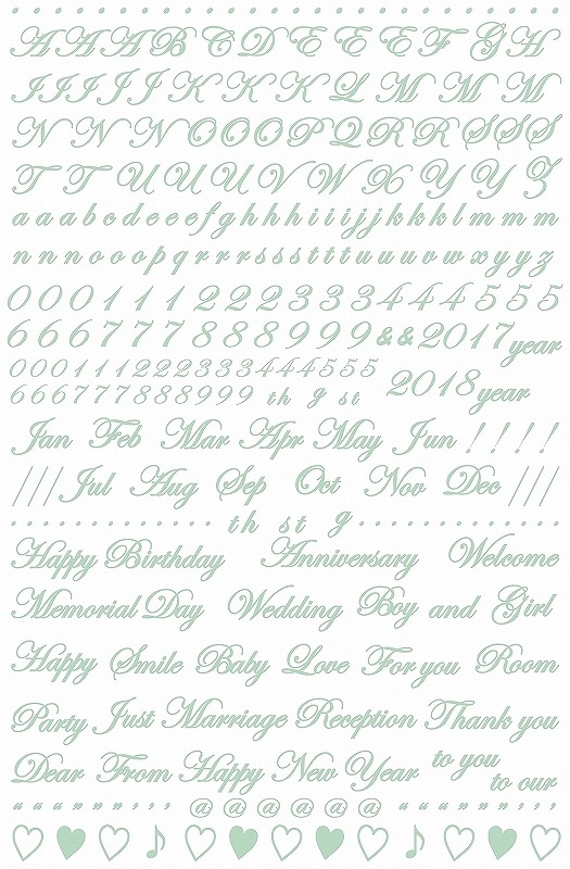 イニシャル アルファベット ダスティーグリーンA3