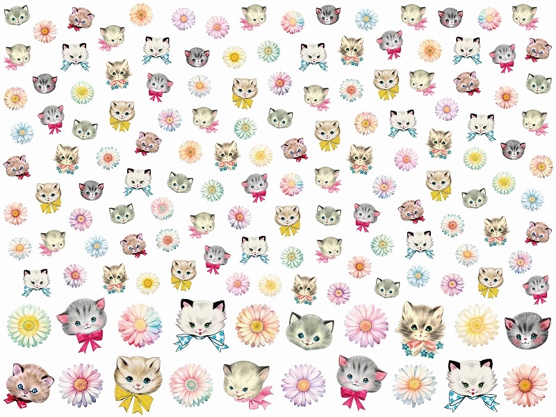 【5枚SET】デイジーレトロキャット (1枚あたり1500円)A4
