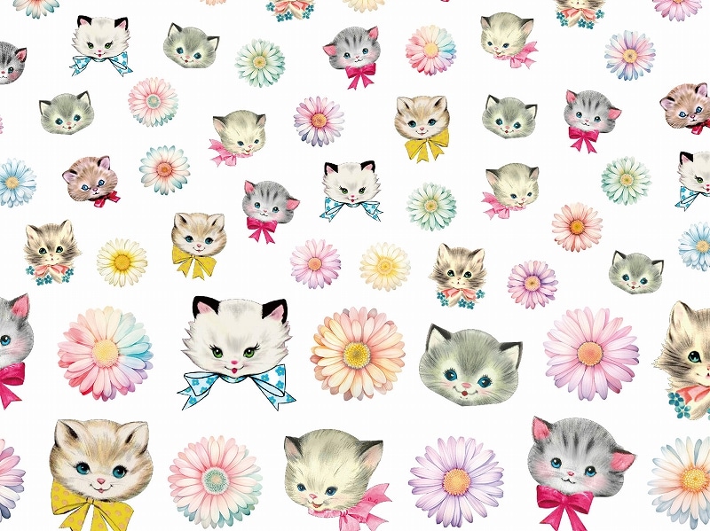 【5枚SET】デイジーレトロキャット (1枚あたり1500円)A4