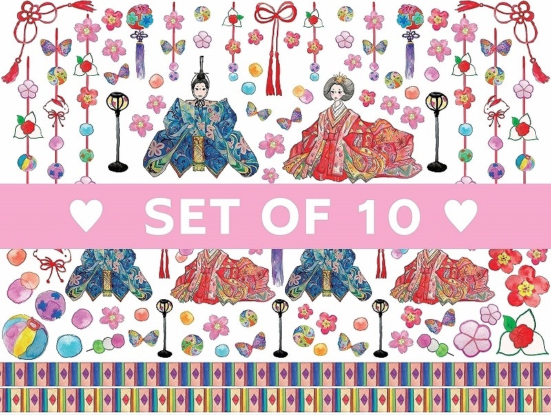 【10枚SET】吊るし雛(1枚あたり1300円)A4