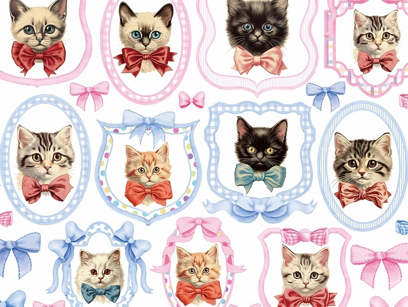 【10枚SET】ガラス用キャットリボン (1枚あたり1300円)A4