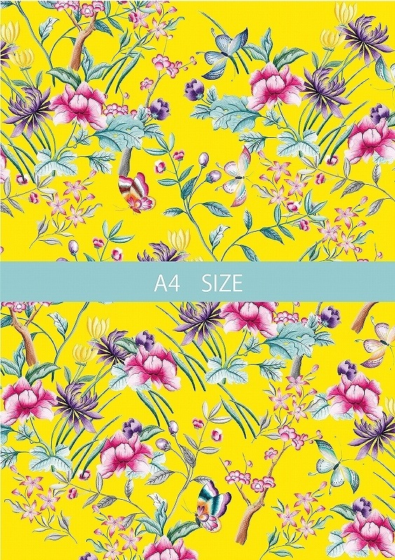 CUT シノワズリーシック イエローパターン A4