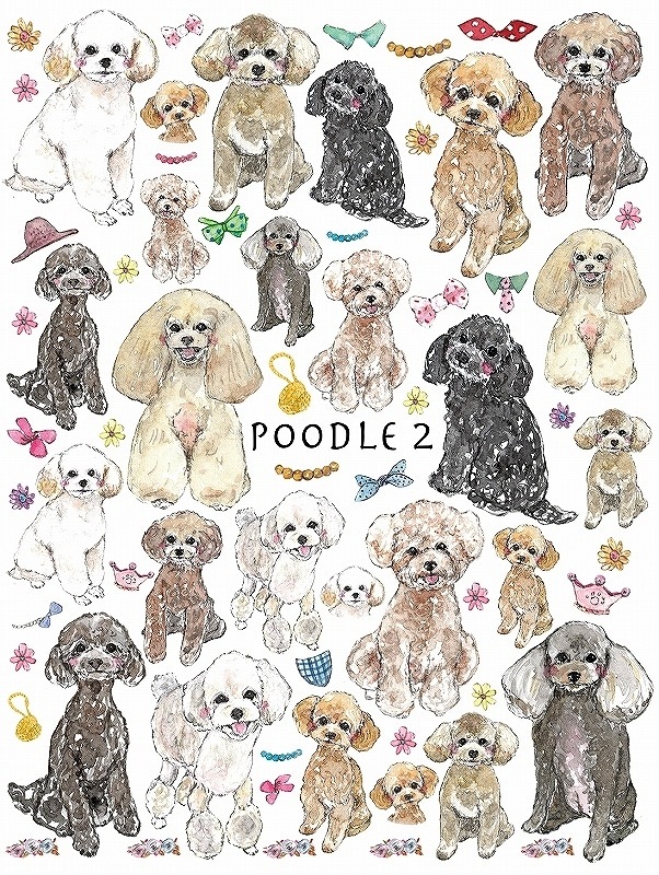 ガラス用トイプードル2 はがきサイズ