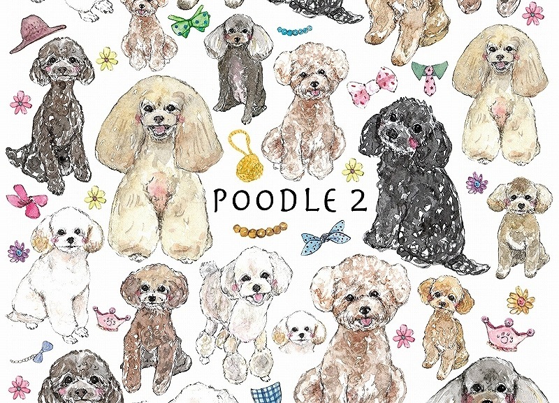 ガラス用トイプードル2 はがきサイズ