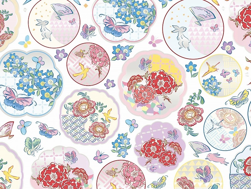 【5枚SET】和柄シャンパン華紋 (1枚あたり1500円)A4