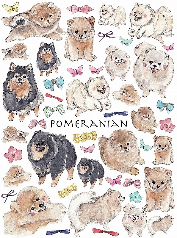 ガラス用ポメラニアン はがきサイズ