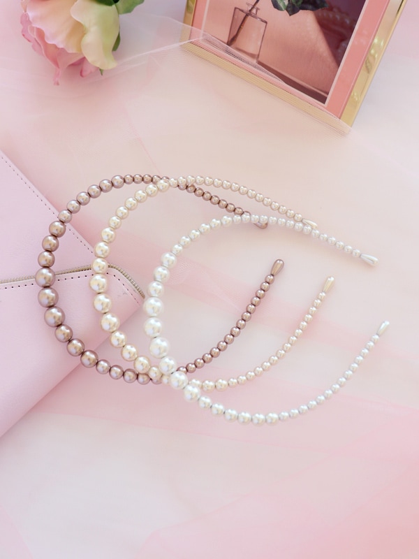 シンプルパールカチューシャ