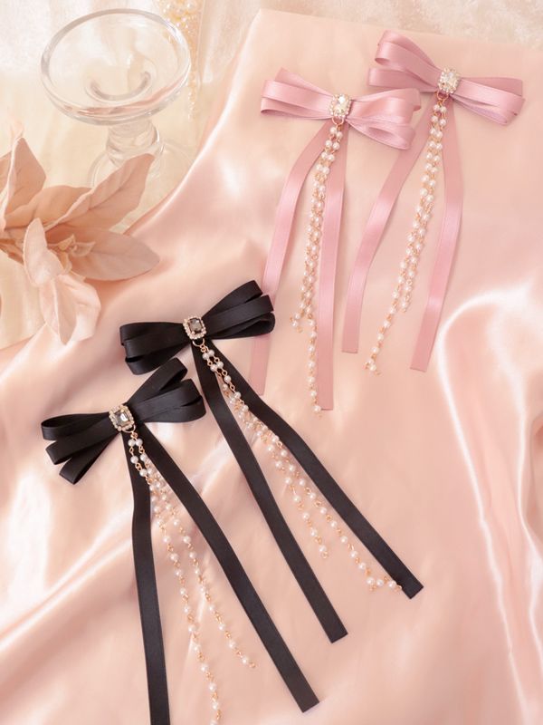 falling jewels リボンヘアクリップ