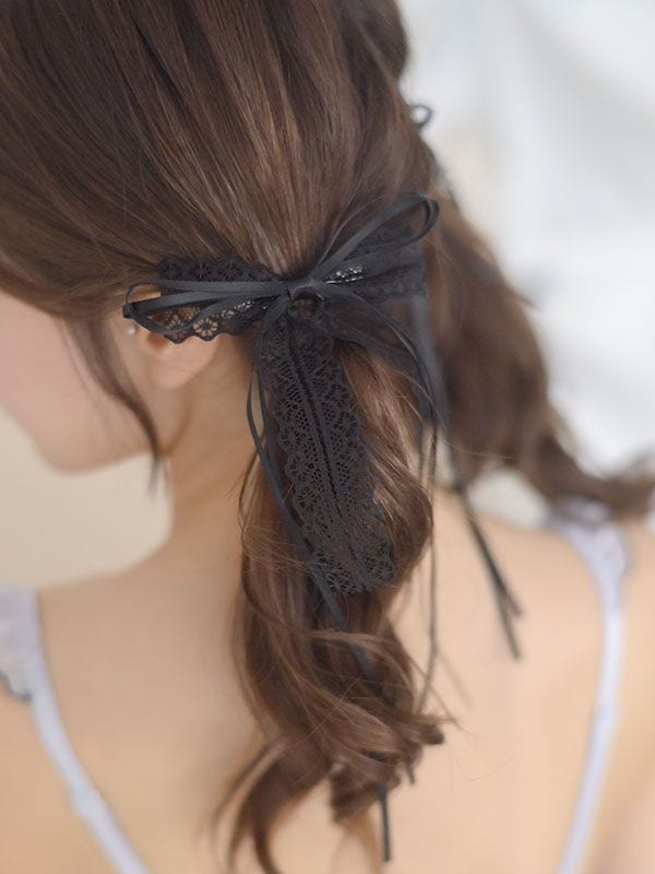 レースリュバンヘアクリップ