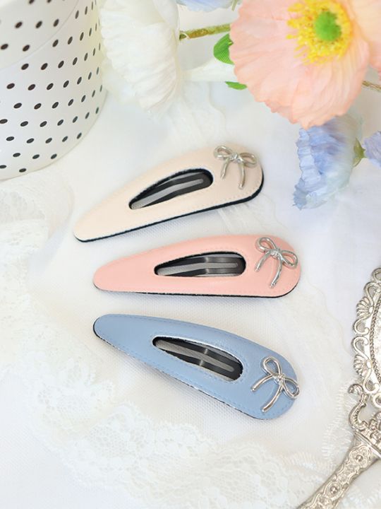 メタルリボンレザーヘアピン