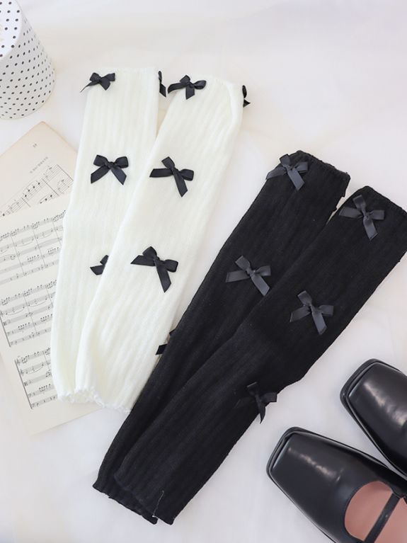 ポイントリボンリブレッグウォーマー