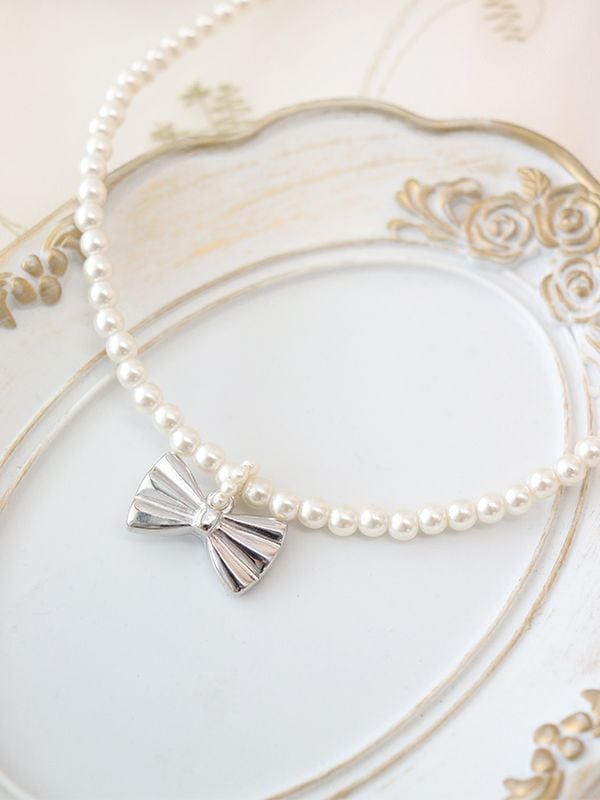 リボンチャームネックレス