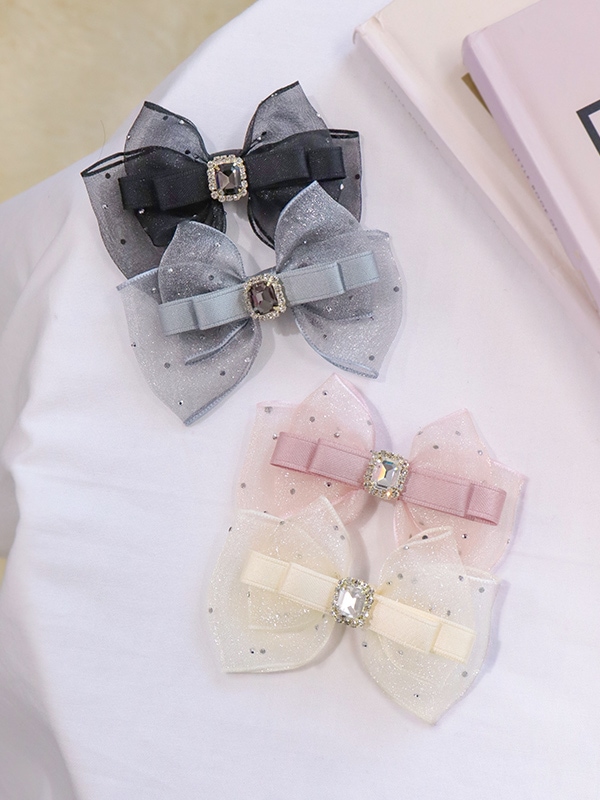 オーガンジーリボンヘアクリップ