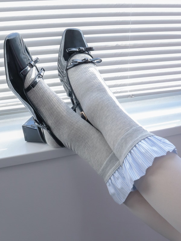 チェックフリルソックス