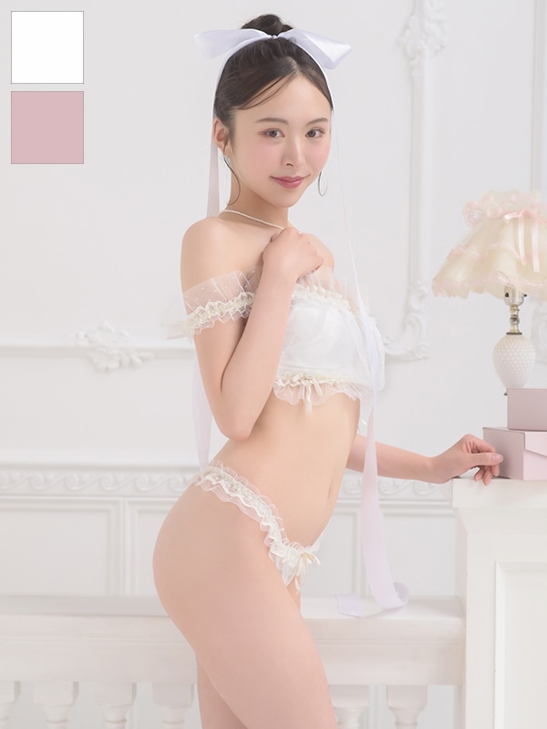Sheer Bubbleオフショルブラ＆Tバックセット