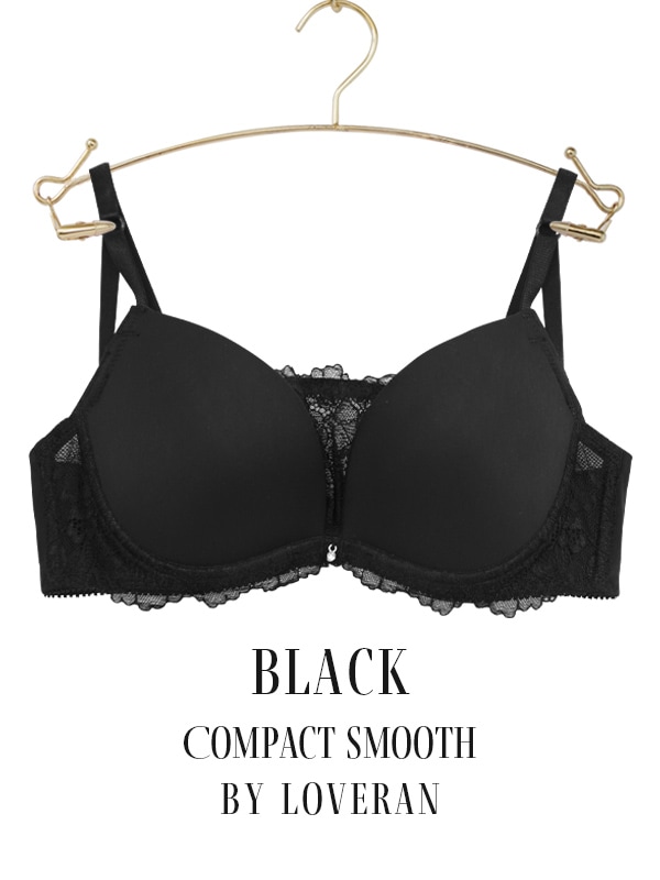 【ほどけるブラ】LOVE2nd　ラブラン ブラ&ショーツセット　F75 ブラック Compact Smoothブラセット｜かわいい下着・ランジェリーの通販