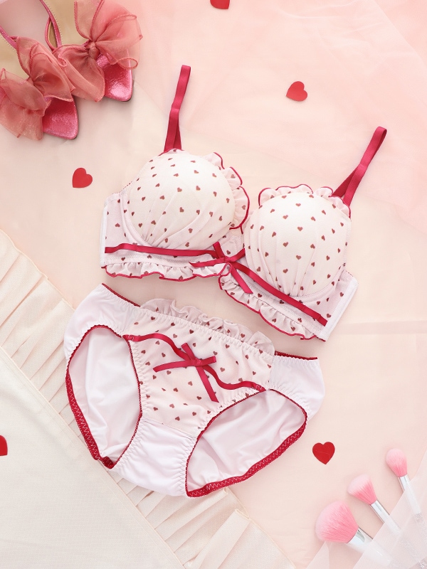 Heart dottノンワイヤーブラセット｜かわいい下着・ランジェリーの通販