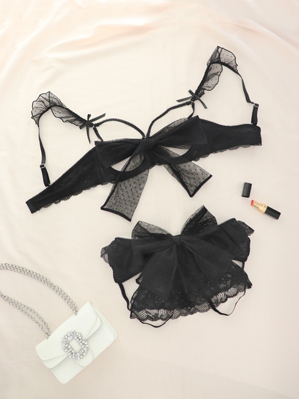 Ribonneブラ＆オープンショーツセット｜かわいい下着・ランジェリーの