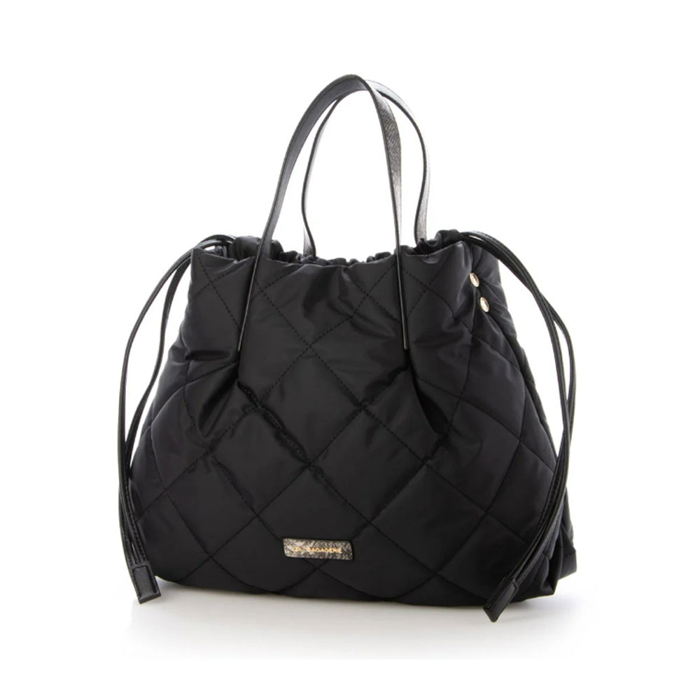 [1個]LA BAGAGERIE ドローストリング×キルト2WAYトート Sサイズ ブラック　　