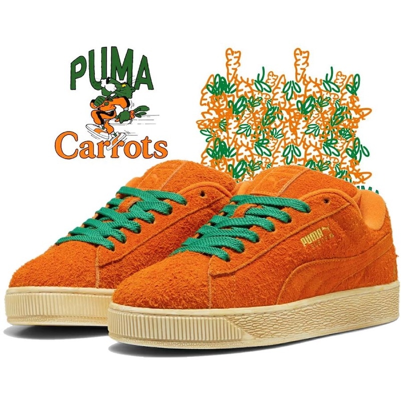 26.0cm PUMA メンズ SUEDE XL CARROTS スニーカー (RICKIE ORANGE-WARM WHITE)　　
