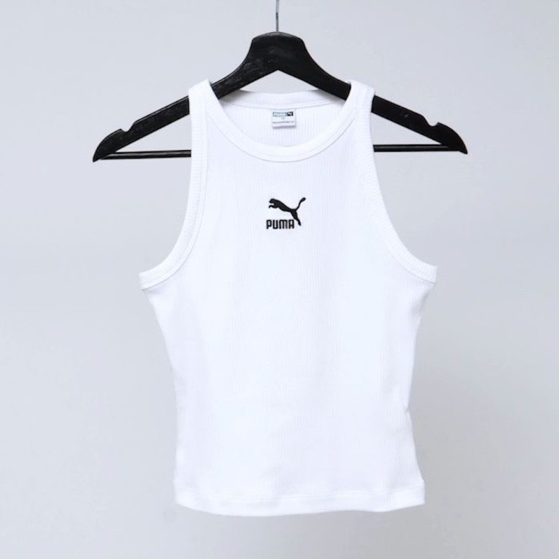 サイズ：M　PUMA ウィメンズ CLASSICS リブ スリムタンクトップ (PUMA WHITE)　　
