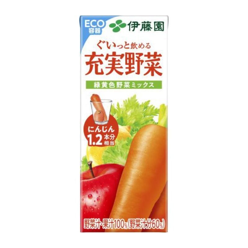[24本]伊藤園 充実野菜 緑黄色野菜ミックス 紙パック　200ml　賞味期限2026.01.28