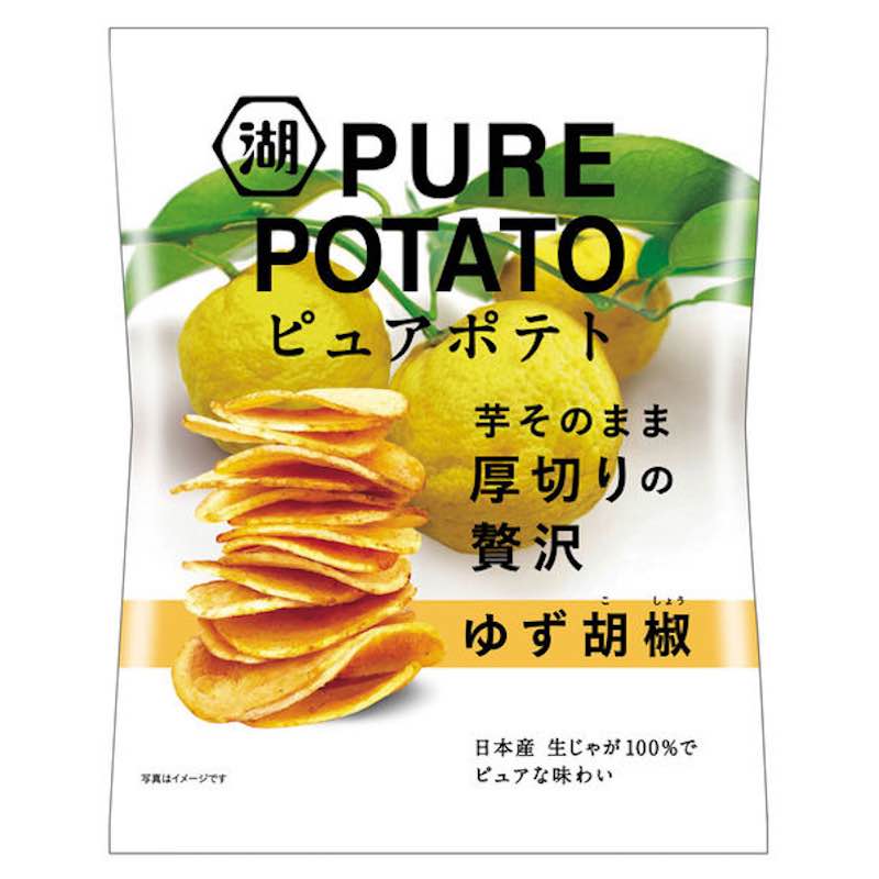 [12個]湖池屋 ピュアポテト ゆず胡椒　52g　賞味期限2025.09.30