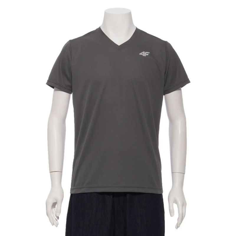 サイズ：S　4F メンズ VネックTシャツ（DARK GREY）　　
