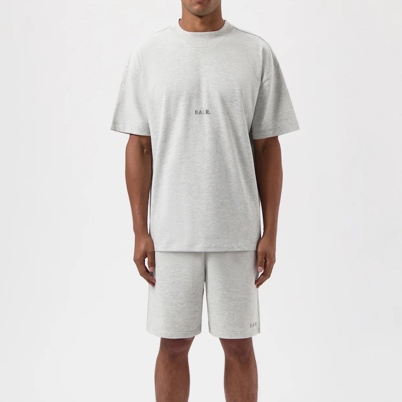 【Mサイズ】BALR.  メンズ LOGO BOX T-SHIRT (Lt Grey Melange)　　