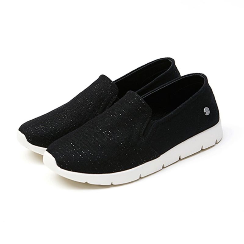 【23.0cm】SKONO レディース Light linen comfort Shoes（BLACK）　　