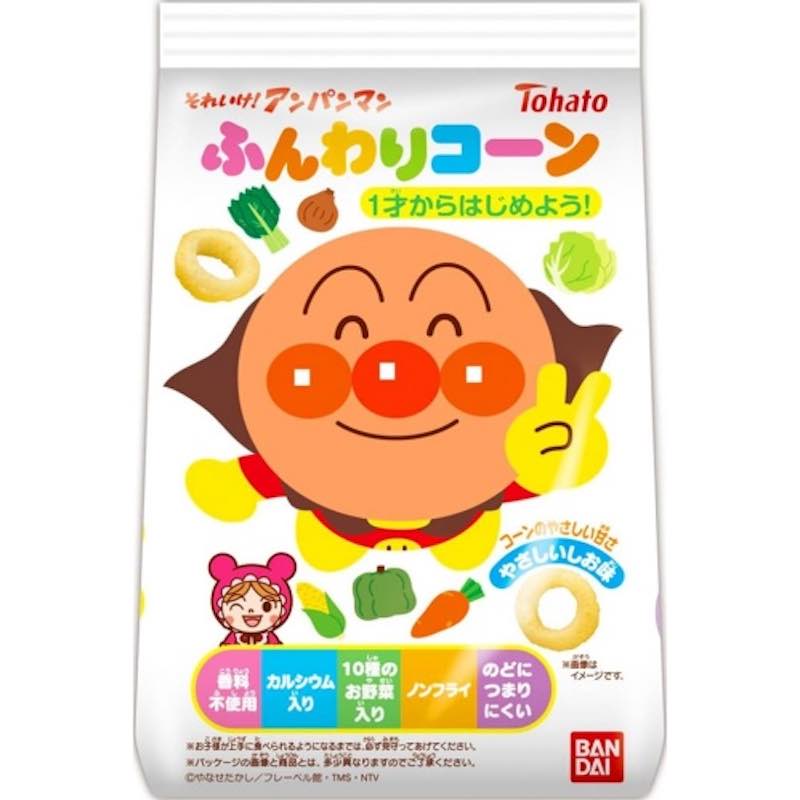 [12個]東ハト それいけ！アンパンマン ふんわりコーン やさしいしお味　20g　賞味期限2025.12.20