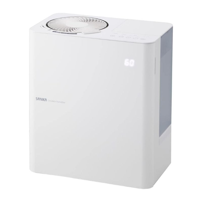 [1個]SANKA サーキュレーター付パワースチーム式加湿器 ホワイト　　