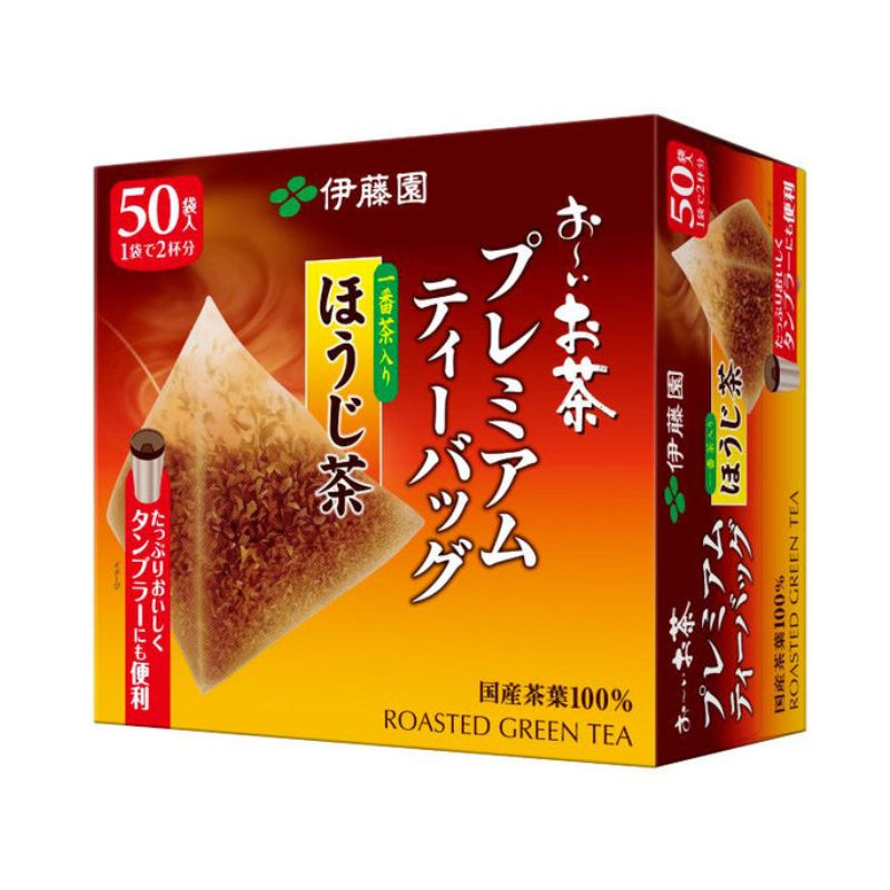 [5個]伊藤園 お～いお茶 プレミアムティーバッグ 一番茶入りほうじ茶　50袋　賞味期限2026.04.30【賞味期限間近】