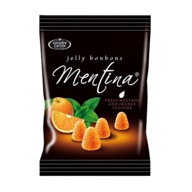[3個]【訳あり】ZAHARNI ZAVODI メンティーナ フレッシュオレンジ＆ミントテイスト　80g　賞味期限2026.07.16【賞味期限間近】