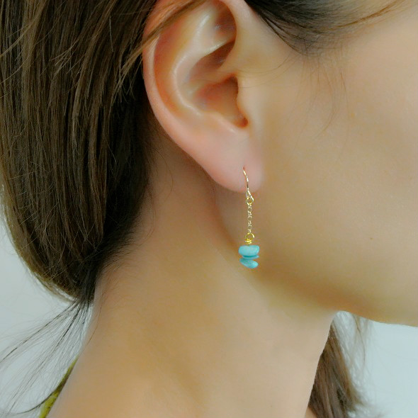 Turquoise earrings ���������� �ԥ�����BAZAAR