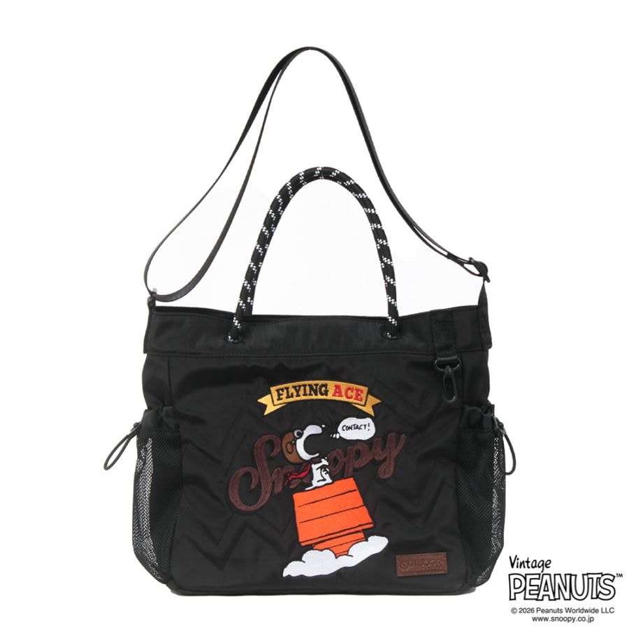 【OUTDOOR PRODUCTS】<br>PEANUTSコレクション スヌーピー 2Wayロープショルダーバッグ ODB038