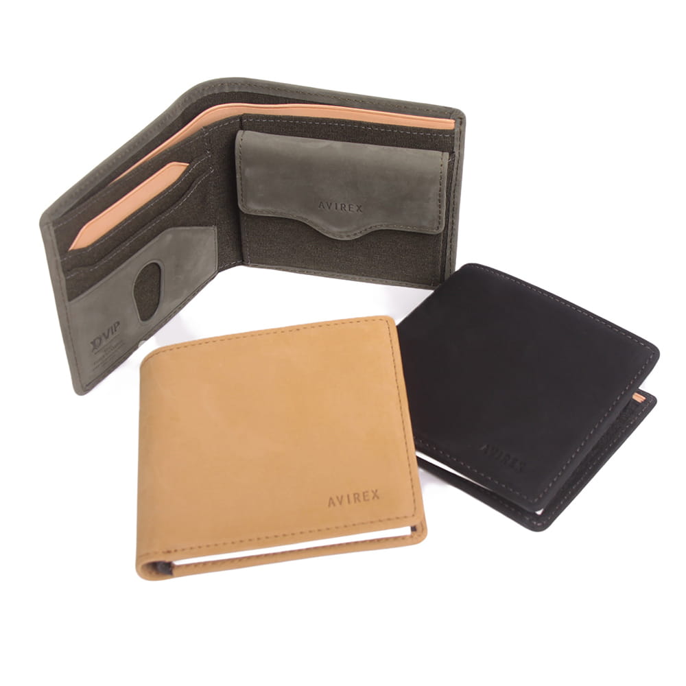 【AVIREX】スムースレザー 二つ折り財布　AX9503