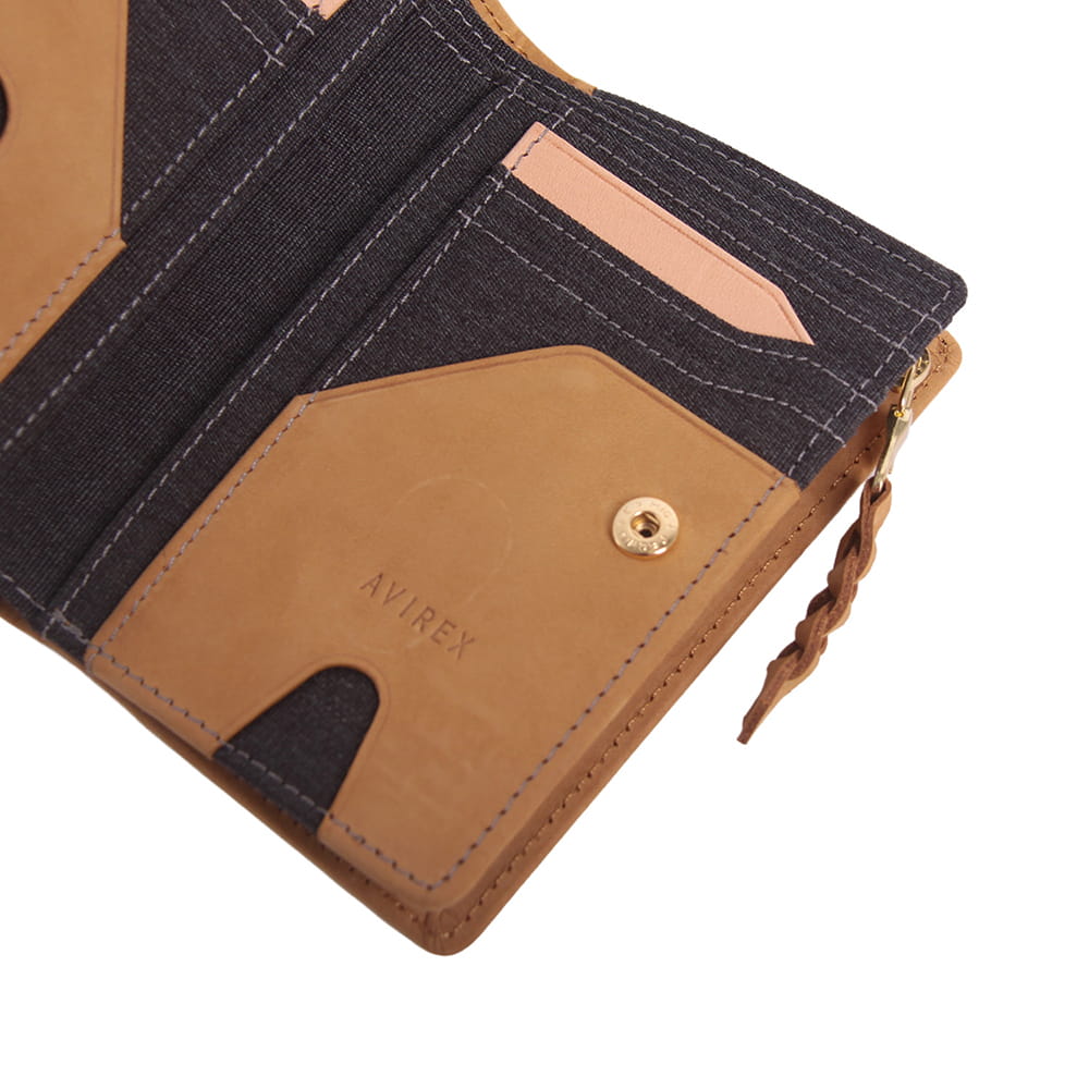 【AVIREX】スムースレザー L字ファスナー二つ折り財布　AX9504