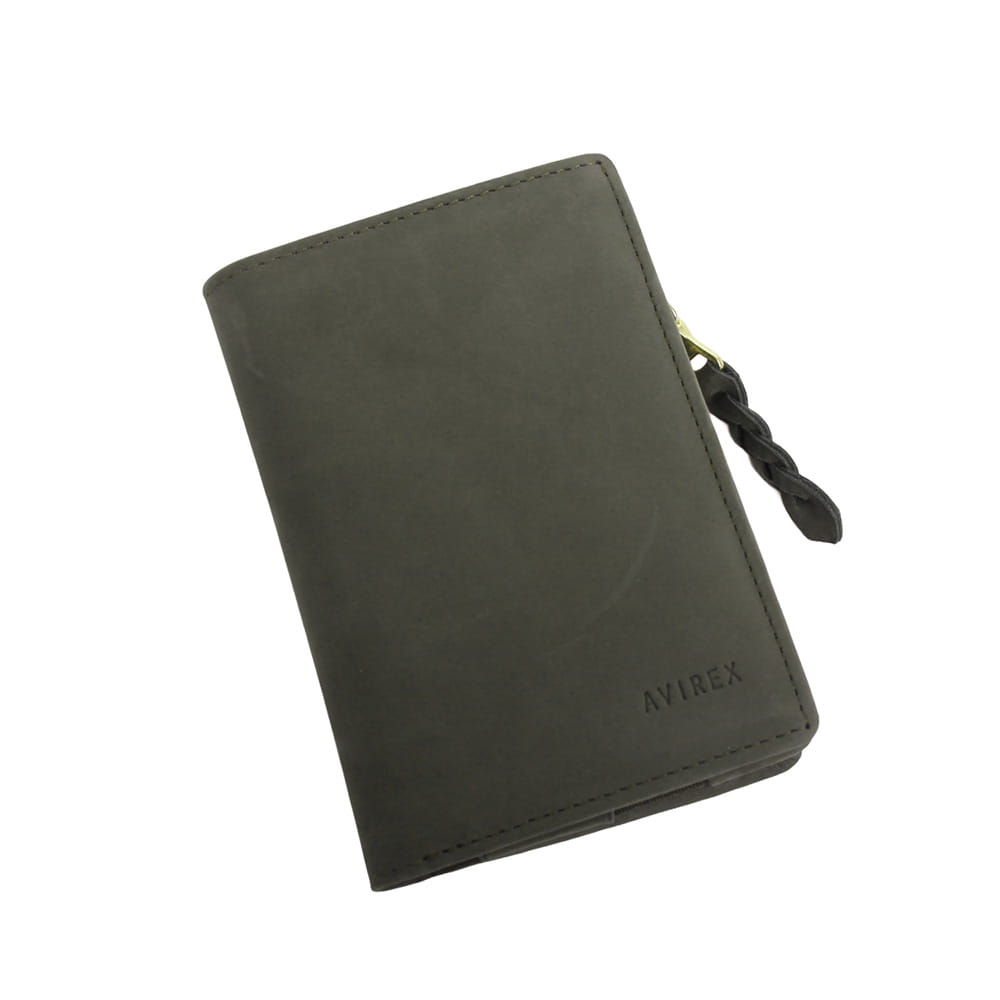 【AVIREX】スムースレザー L字ファスナー二つ折り財布　AX9504