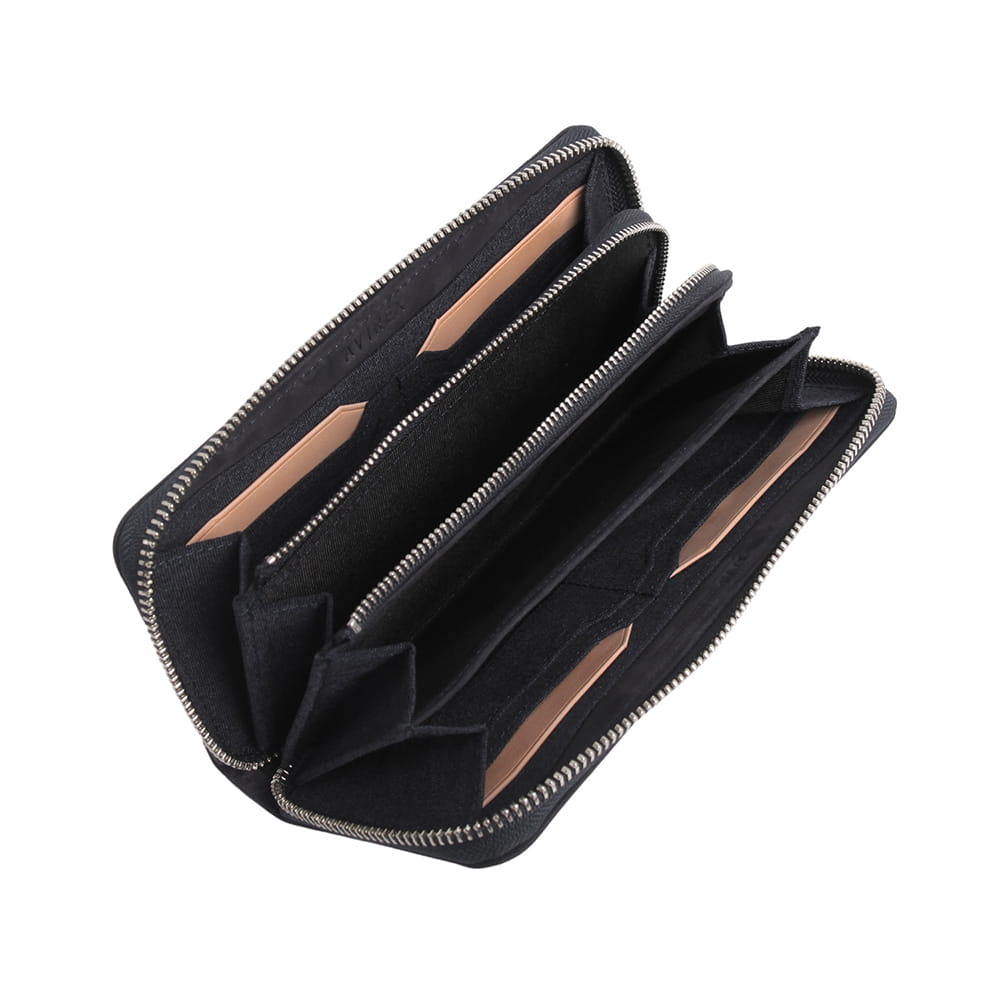 【AVIREX】スムースレザー ラウンドファスナー長財布　AX9505