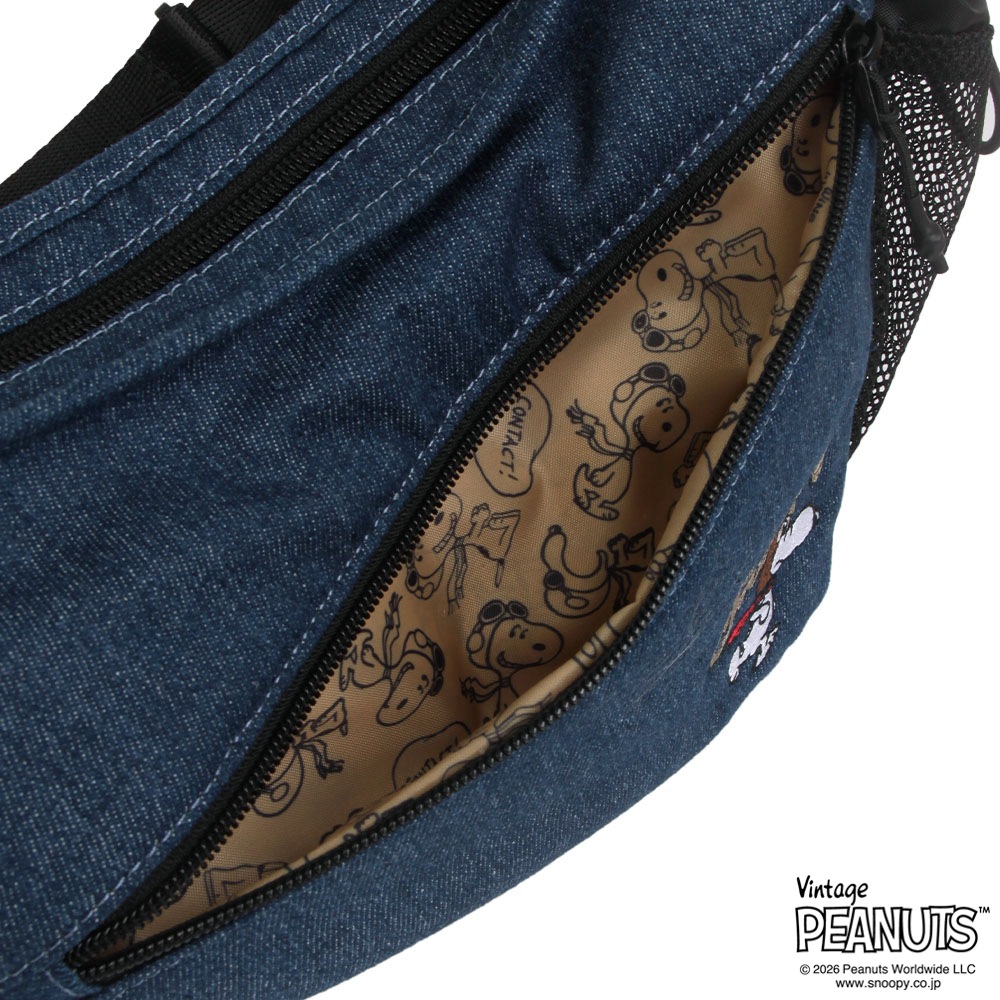 【OUTDOOR PRODUCTS】<br>PEANUTSコレクション スヌーピー 2Wayムーン型ショルダーバッグ ODB037