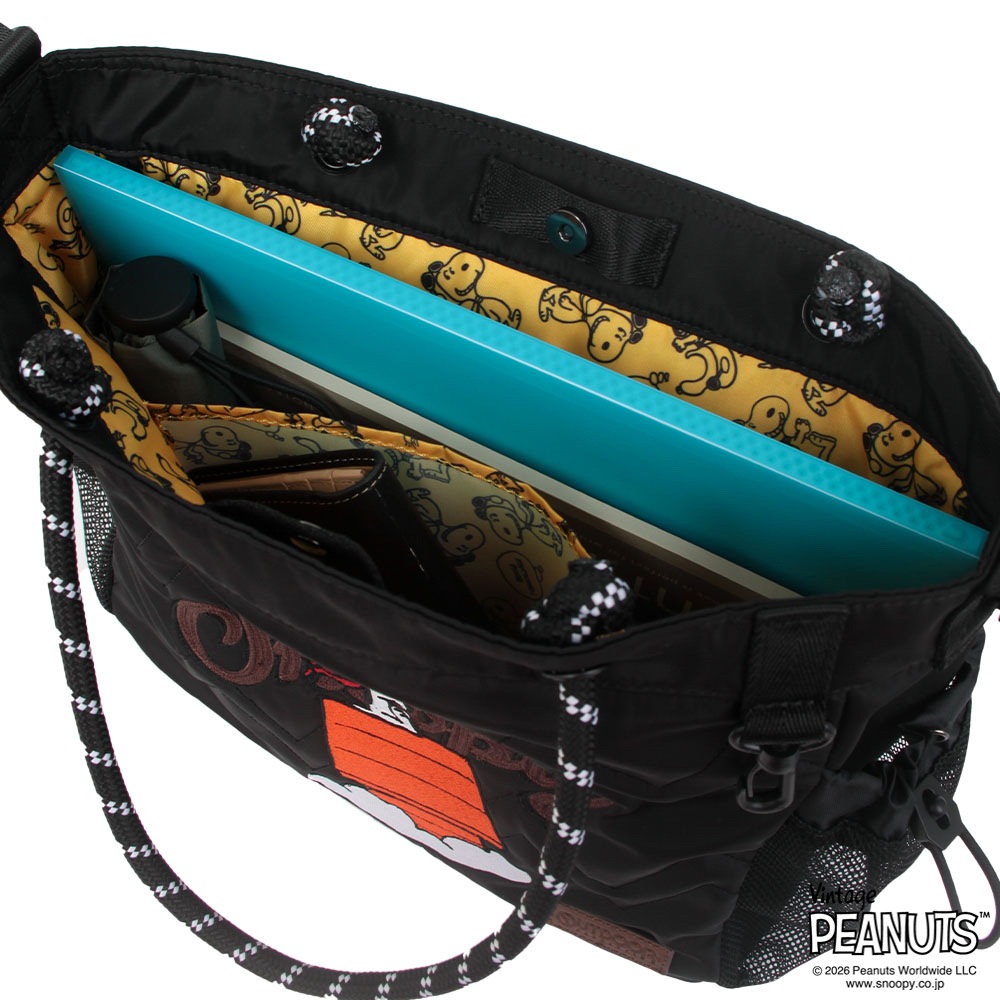 【OUTDOOR PRODUCTS】<br>PEANUTSコレクション スヌーピー 2Wayロープショルダーバッグ ODB038