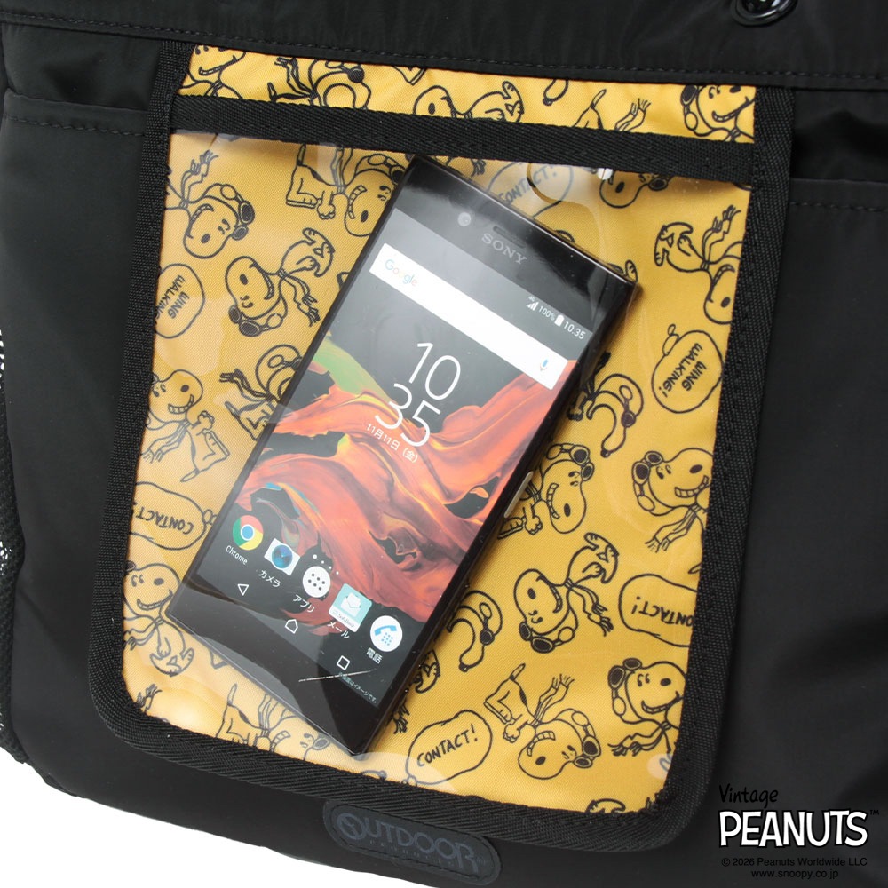 【OUTDOOR PRODUCTS】<br>PEANUTSコレクション スヌーピー 2Wayロープショルダーバッグ ODB038