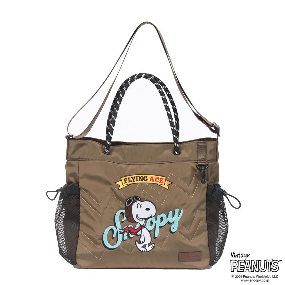 【OUTDOOR PRODUCTS】<br>PEANUTSコレクション スヌーピー 2Wayロープショルダーバッグ ODB038
